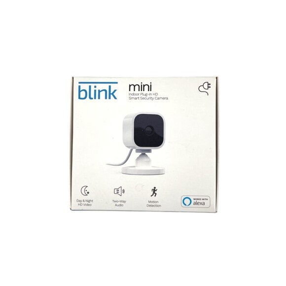 Blink Mini Indoor Plug-In HD Security Camera w/ Two-Way Audio Night Vision Alexa - Picture 1 of 6